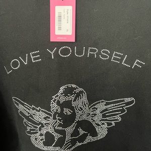 edikted black love yourself rhinestone hoodie